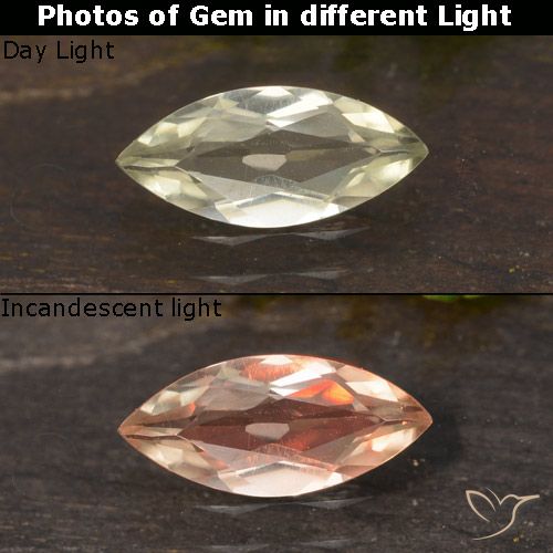 0.62ct Naturale Giallo molto chiaro Diaspro cangiante, Taglio marquise, VVS-VS