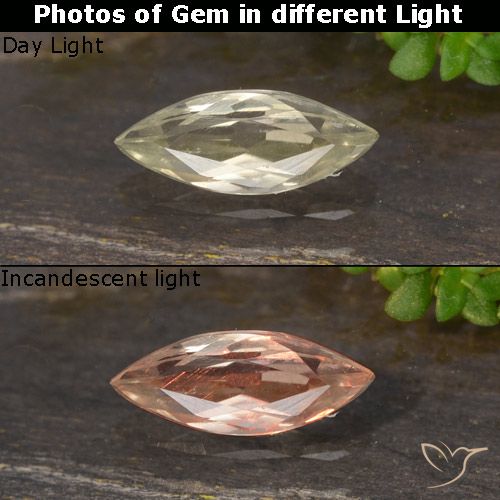 0.50ct Naturale Giallo dorato molto chiaro Diaspro cangiante, Taglio marquise, VVS-VS