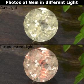 Diasporo cangiante naturale giallo da 0,86 ct, taglio rotondo, VS