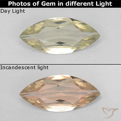 0.79ct Naturale Giallo pallido Diaspro cangiante, Taglio marquise, VS