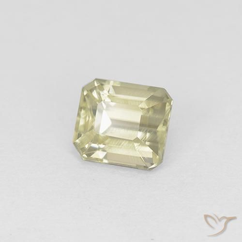 Diaspro cangiante Giallo pallido naturale da 1.07 ct, Ottagonale / Taglio smeraldo, VS