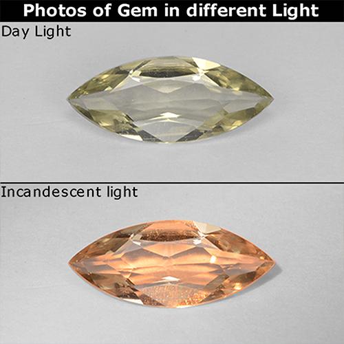 Diaspro cangiante Giallo chiaro naturale da 0.57 ct, Taglio marquise, VVS