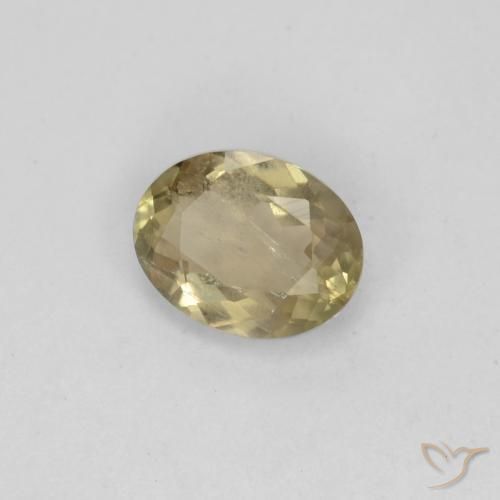 Diaspro cangiante Giallo dorato chiaro naturale da 0.65 ct, Ovale, VS