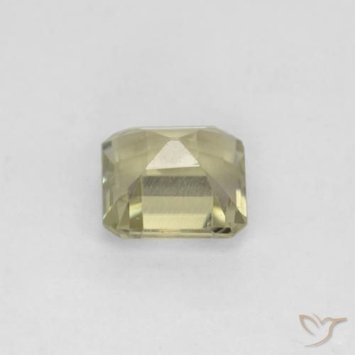 Diasporo cangiante naturale giallo da 0,80 ct, taglio smeraldo, VS