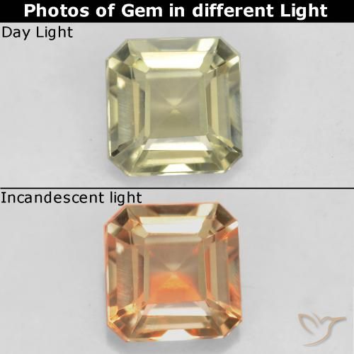 Diaspro cangiante Giallo chiaro naturale da 0.70 ct, Ottagonale / Taglio smeraldo, VS