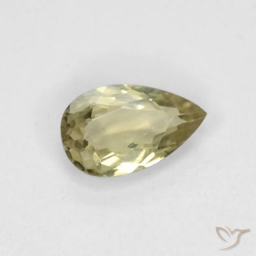 Diaspro cangiante Giallo pallido naturale da 0.70 ct, Forma a pera, VS