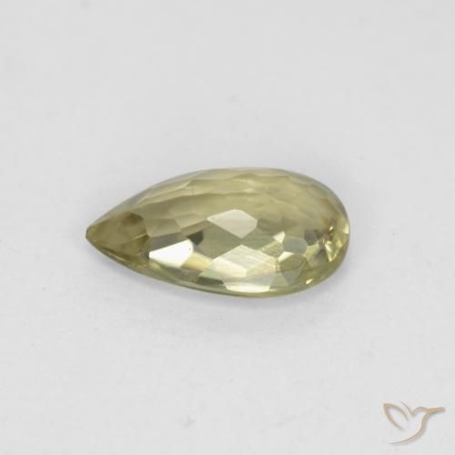 Diaspro cangiante Giallo pallido naturale da 0.70 ct, Forma a pera, VS