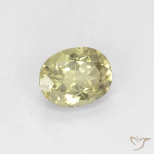 Diaspro cangiante Giallo chiaro naturale da 0.79 ct, Ovale, VS