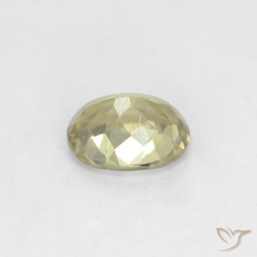 Diaspro cangiante Giallo chiaro naturale da 0.79 ct, Ovale, VS