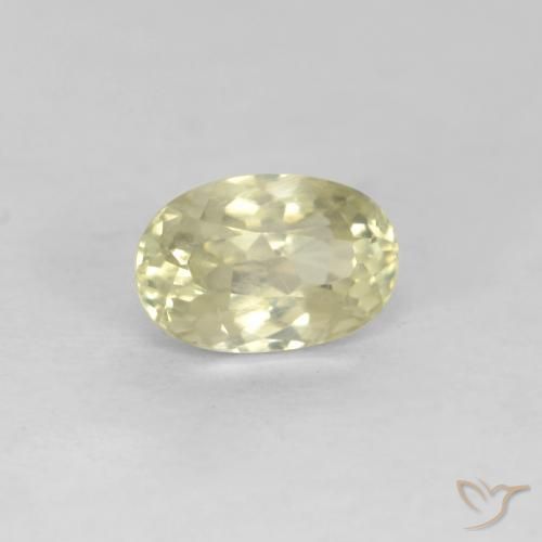 Diaspro cangiante Giallo chiaro naturale da 0.78 ct, Ovale, VS