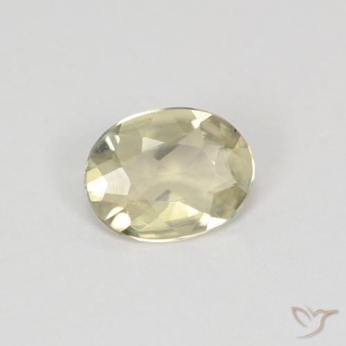 Diaspro cangiante Giallo chiaro naturale da 0.61 ct, Ovale, VVS-VS