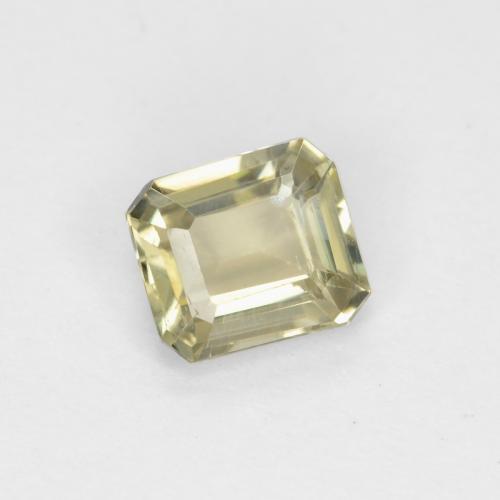 Diasporo cangiante naturale giallo da 0,62 ct, taglio smeraldo, VS