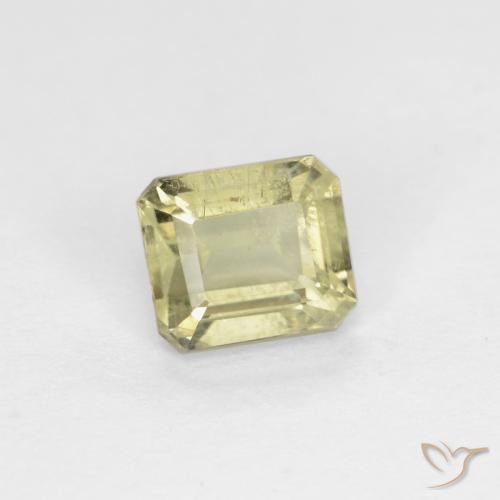 Diaspro cangiante Giallo pallido naturale da 0.78 ct, Ottagonale / Taglio smeraldo, VS-SI