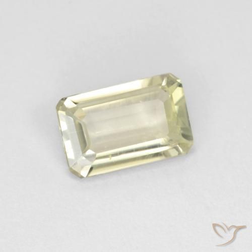 Diaspro cangiante Giallo pallido naturale da 0.68 ct, Ottagonale / Taglio smeraldo, VVS-VS