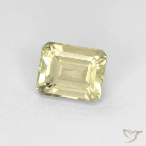Diaspro cangiante Giallo pallido naturale da 0.94 ct, Ottagonale / Taglio smeraldo, VS