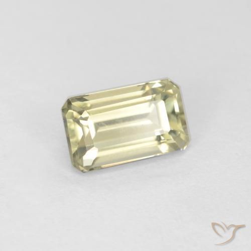 Diaspro cangiante Giallo pallido naturale da 0.76 ct, Ottagonale / Taglio smeraldo, VS