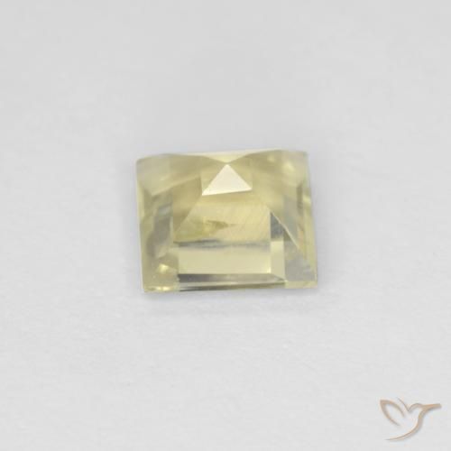 Diasporo cangiante naturale giallo da 0,70 ct, quadrato, VS