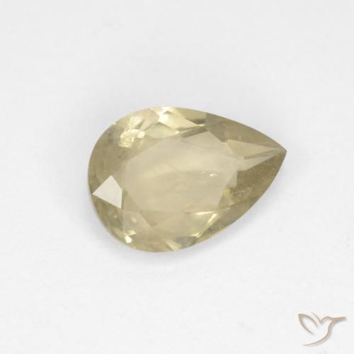 Diaspro cangiante Giallo chiaro naturale da 1.34 ct, Forma a pera, VS