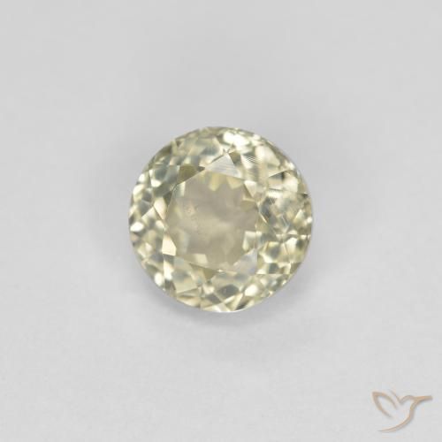 Diaspro cangiante Giallo pallido naturale da 0.74 ct, Rotondo, VS