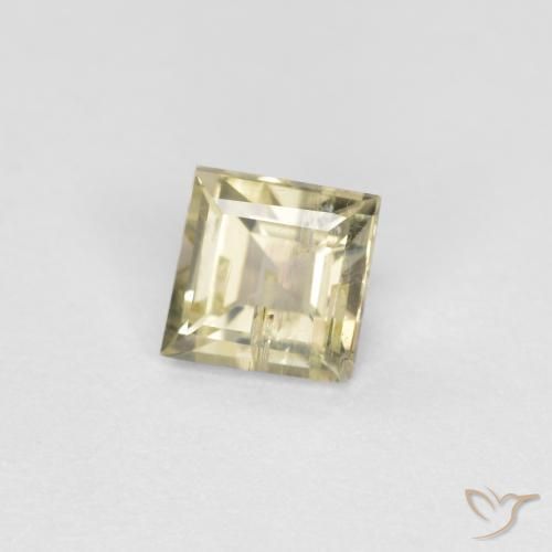 Diaspro cangiante Giallo pallido naturale da 0.58 ct, Taglio a baguette, SI