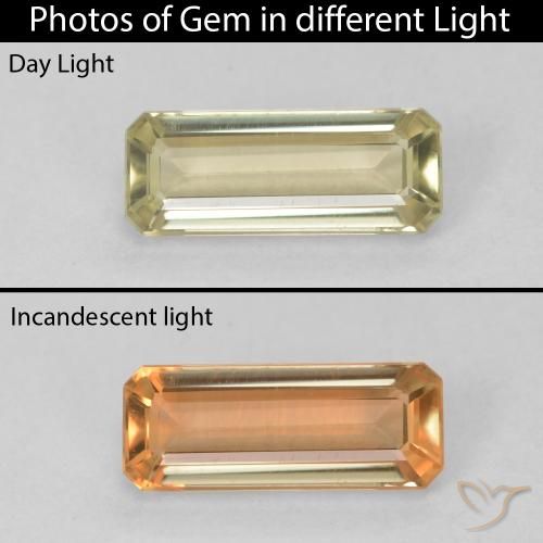 Diaspro cangiante Giallo chiaro naturale da 1.31 ct, Ottagonale / Taglio smeraldo, VVS