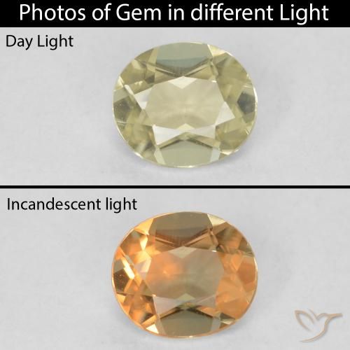 0.30ct Naturale Giallo chiaro Diaspro cangiante, Ovale, VVS