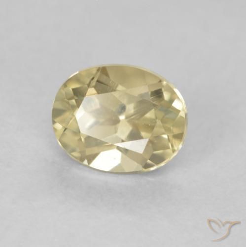 Diaspro cangiante Giallo chiaro naturale da 0.53 ct, Ovale, VVS