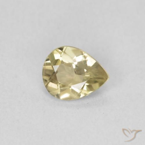 Diaspro cangiante Giallo chiaro naturale da 0.60 ct, Forma a pera, VS