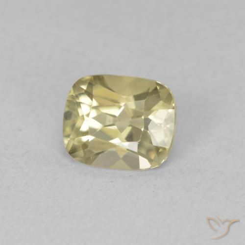 Diaspro cangiante Giallo chiaro naturale da 0.87 ct, Cuscino, VVS