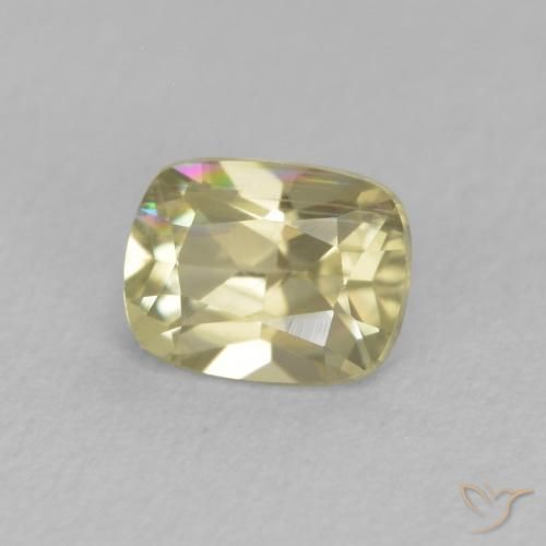 Diaspro cangiante Giallo chiaro naturale da 0.66 ct, Cuscino, VS