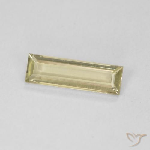 Diaspro cangiante Giallo molto pallido naturale da 1.08 ct, Taglio a baguette, VVS-VS