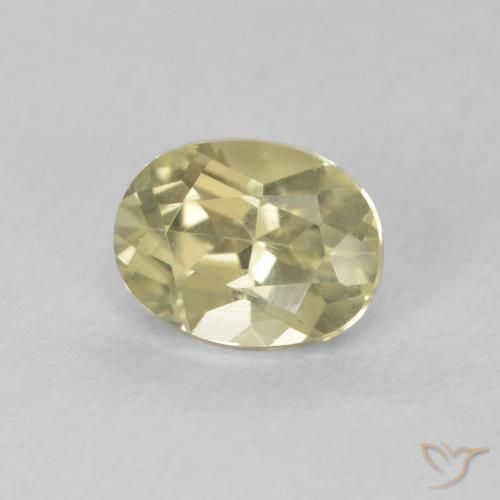 Diaspro cangiante Giallo molto chiaro naturale da 0.88 ct, Ovale, VVS-VS