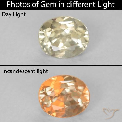 0.33ct Naturale Giallo Beige Diaspro cangiante, Ovale, VS