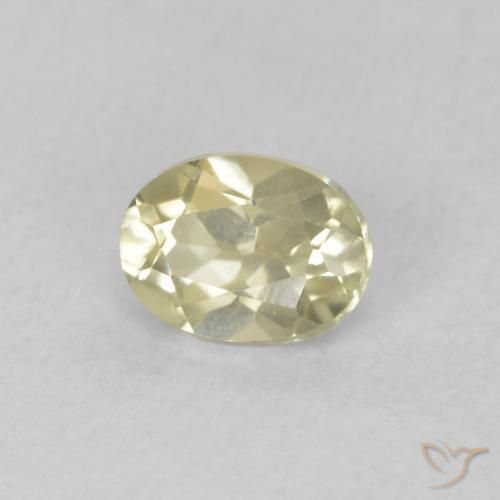 Diaspro cangiante Giallo pallido naturale da 0.38 ct, Ovale, VS
