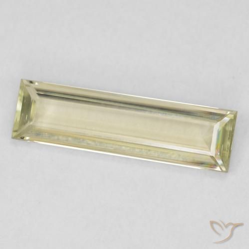 Diaspro cangiante Giallo chiaro naturale da 0.93 ct, Taglio a baguette, VVS-VS