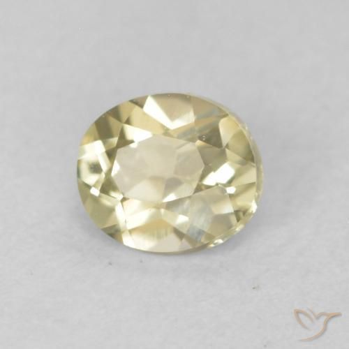 Diaspro cangiante Giallo chiaro naturale da 0.34 ct, Ovale, VVS-VS