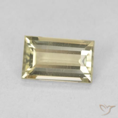 Diaspro cangiante Giallo chiaro naturale da 0.86 ct, Taglio a baguette, VVS-VS