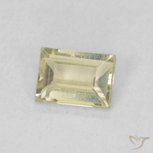 Diaspro cangiante Giallo morbido naturale da 0.46 ct, Taglio a baguette, VVS-VS