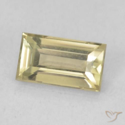 Diaspro cangiante Giallo chiaro naturale da 0.77 ct, Taglio a baguette, VVS-VS