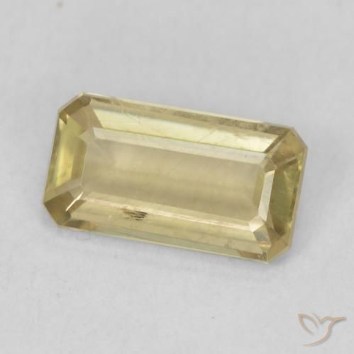 Diaspro cangiante Giallo chiaro naturale da 1.23 ct, Ottagonale / Taglio smeraldo, VS-SI