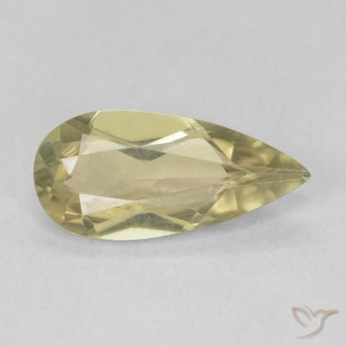 Diaspro cangiante Giallo pallido naturale da 1.70 ct, Forma a pera, VVS-VS