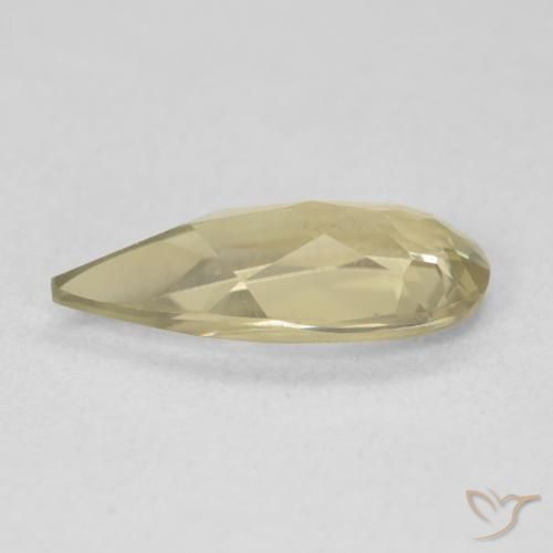 Diaspro cangiante Giallo pallido naturale da 1.70 ct, Forma a pera, VVS-VS