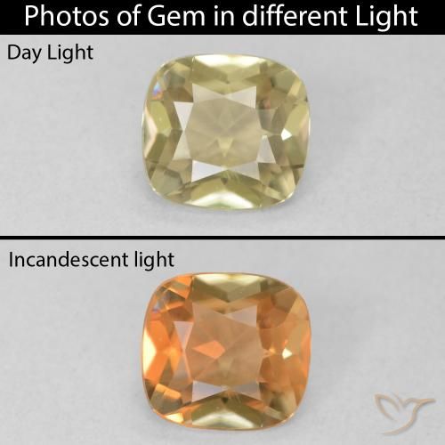 0.83ct Naturale Giallo caldo Diaspro cangiante, Cuscino, VVS-VS