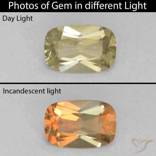 1.51ct Naturale Giallo caldo Diaspro cangiante, Cuscino, VVS-VS