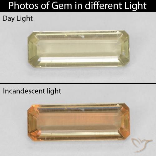 1.40ct Naturale Giallo morbido Diaspro cangiante, Taglio smeraldo, VS