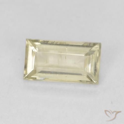 Diaspro cangiante Giallo chiaro naturale da 0.53 ct, Taglio a baguette, VS
