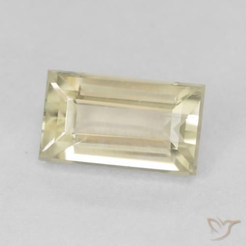 Diaspro cangiante Giallo molto chiaro naturale da 0.90 ct, Taglio a baguette, VS