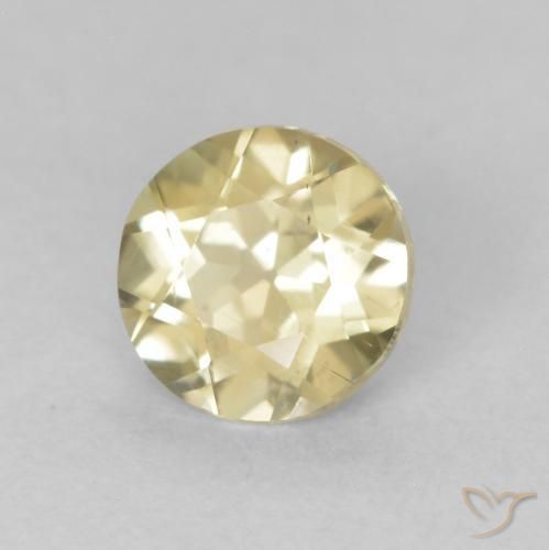 Diaspro cangiante Giallo chiaro naturale da 0.57 ct, Rotondo, VS