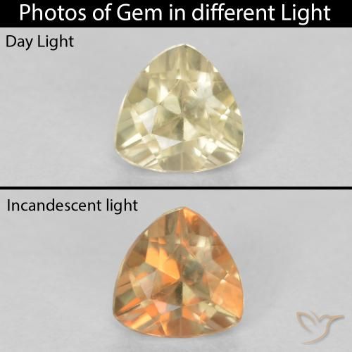 0.33ct Naturale Giallo chiaro Diaspro cangiante, Taglio trillion, VS
