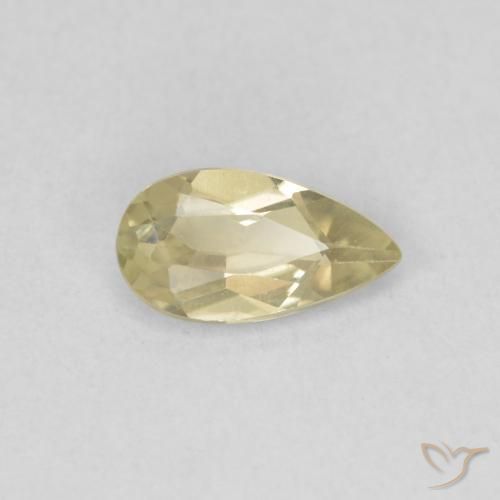 Diaspro cangiante Giallo chiaro naturale da 0.55 ct, Forma a pera, VVS-VS